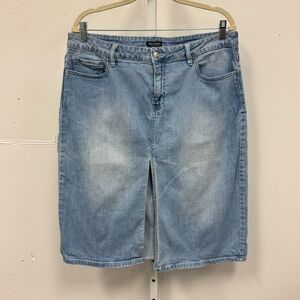 True Religion Front Slit Denim Midi Skirt W34 Light Wash